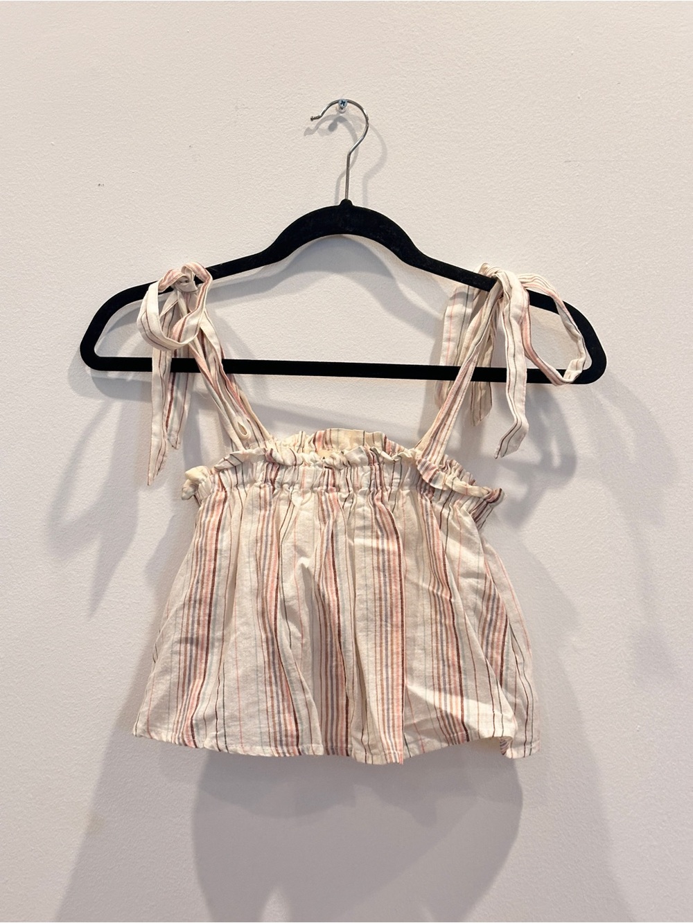 LA Hearts Striped Tie-Shoulder Crop Top